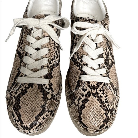 STEVE MADDEN PARADE WOMENS LEATHER ATHLEISURE FASHION SNEAKERS SNAKE PATTERN S10 - Picture 3 of 6